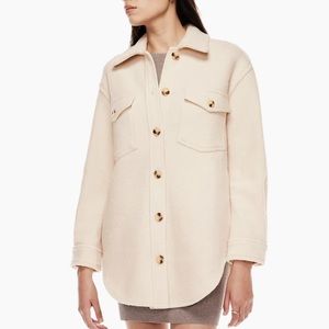 Aritzia Ganna Shirt Jacket in Heather Bone XS